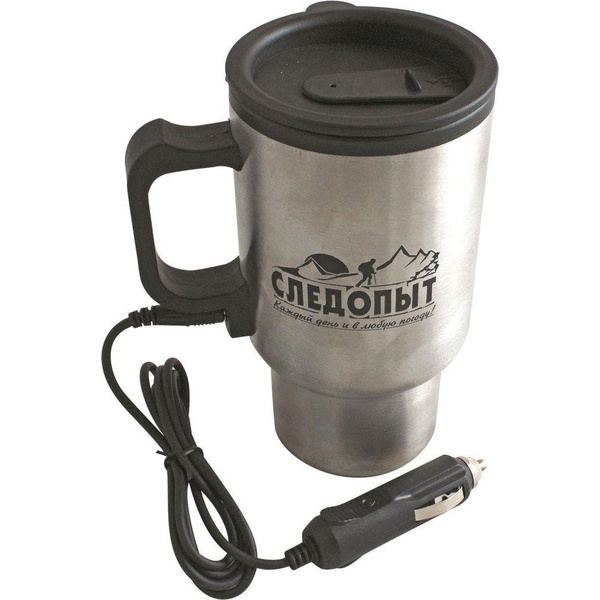 Автокружка Следопыт с подогревом от прикуривателя, пластиковая колба